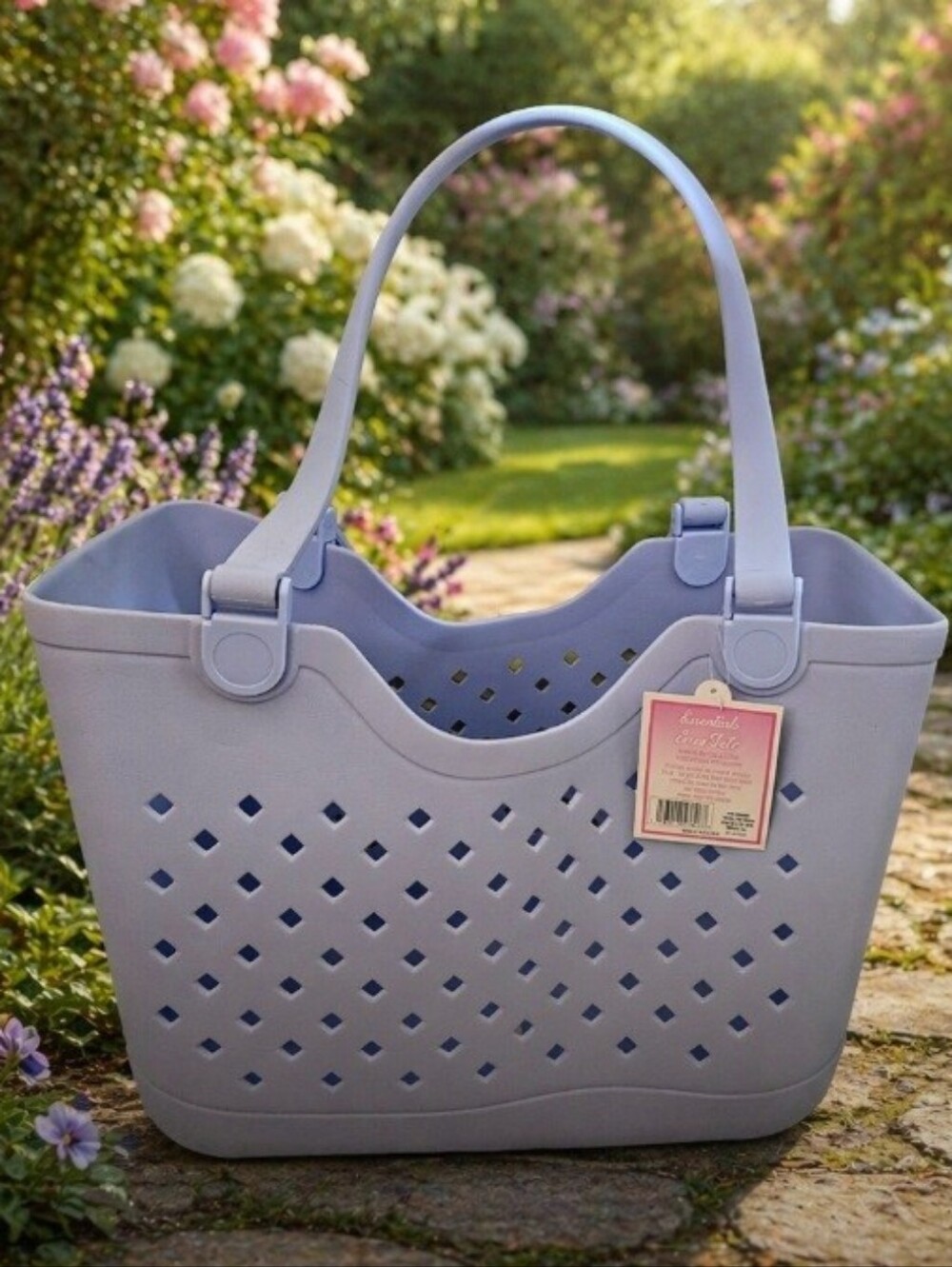Lavender/Periwinkle Perforated Tote Bag - Women Bags